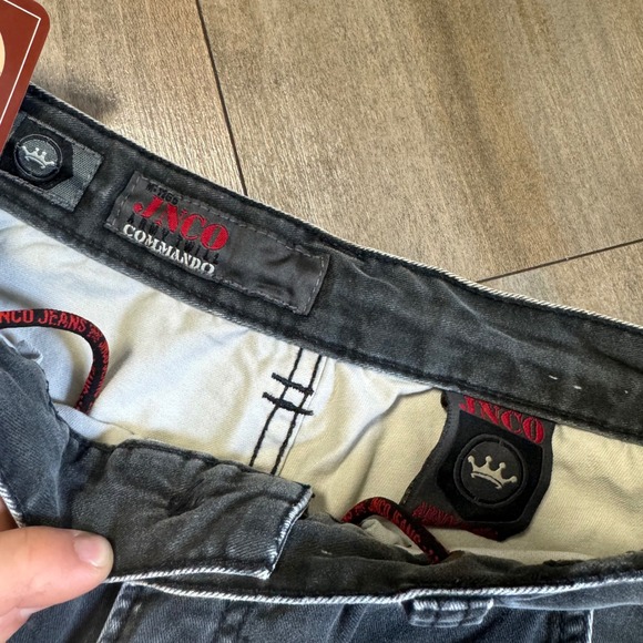 JNCO Commando Army Twill Cargo Pants Mens 32x30 Black Baggy Wide Leg M-1365TA - Picture 6 of 15